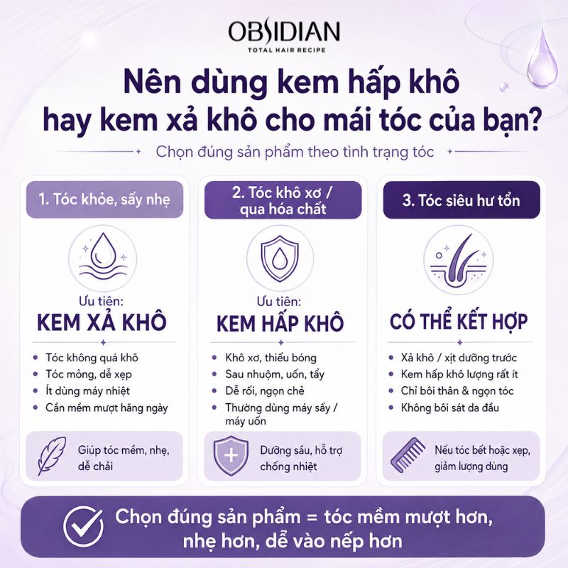 nên dùng kem xả khô hay kem hấp khô