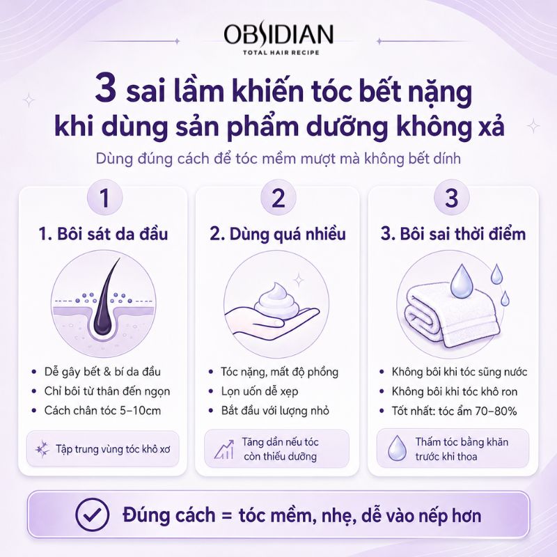 sai lầm khiến tóc bết 