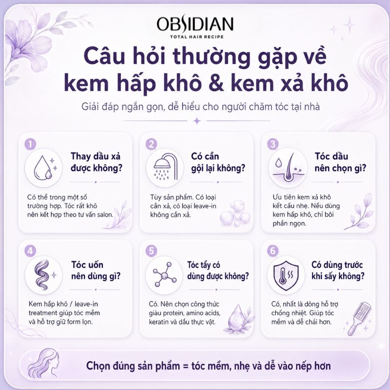 câu hỏi thường gặp về kem xả khô và kem hấp khô