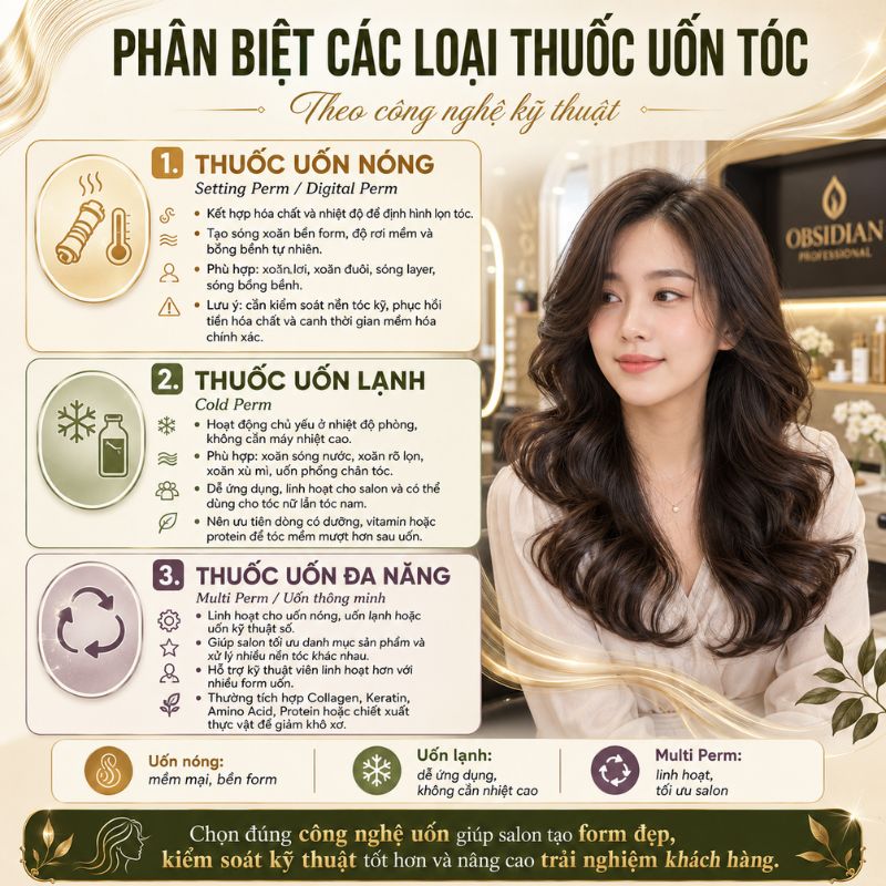 Phân biệt các loại thuốc uốn tóc theo kỹ thuật