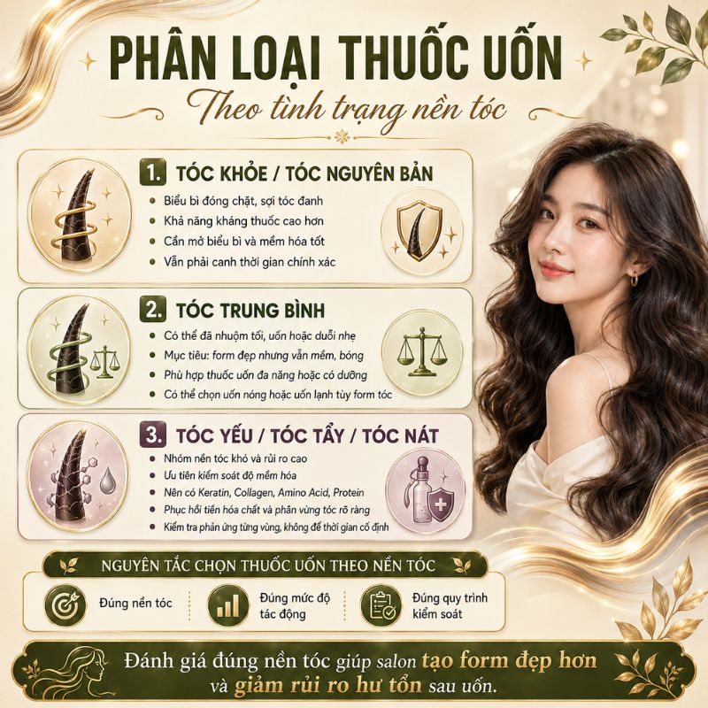 Phân biệt các loại thuốc uốn tóc theo nền tóc