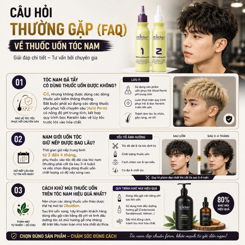 Câu hỏi thường gặp về thuốc uốn tóc nam