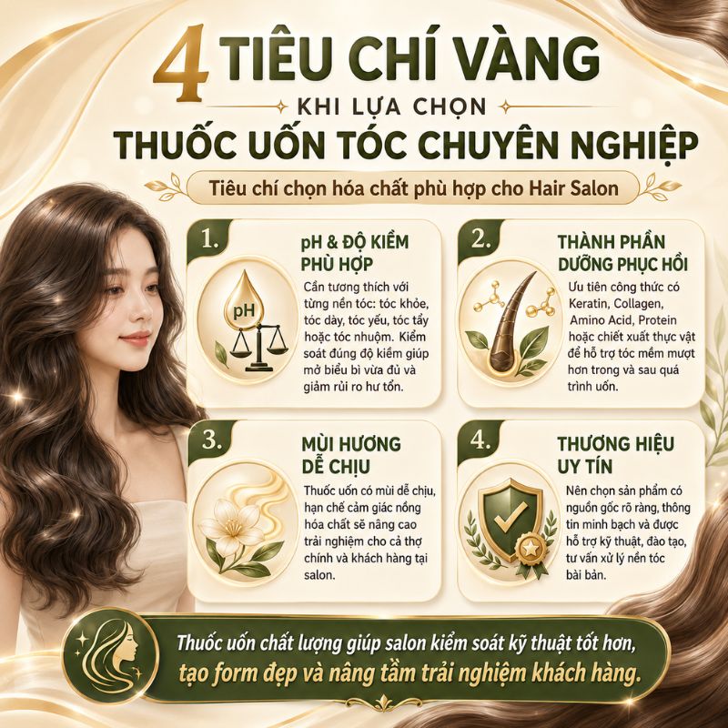 4 tiêu chí vàng khi chọn lựa thuốc uốn tóc chuyên nghiệp