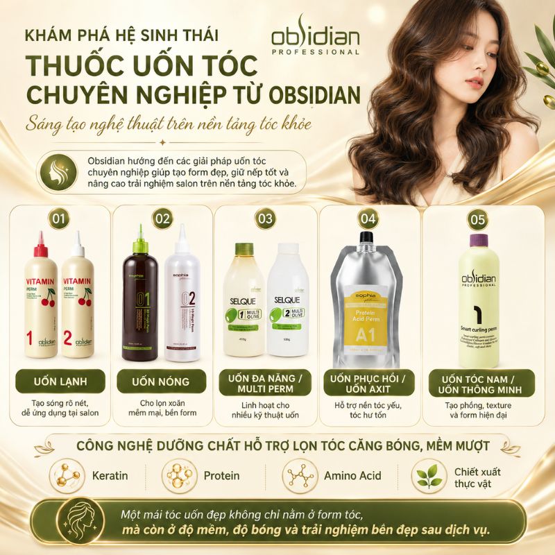 Hệ sinh thái thuốc uốn tóc chuyên nghiệp Obsidian