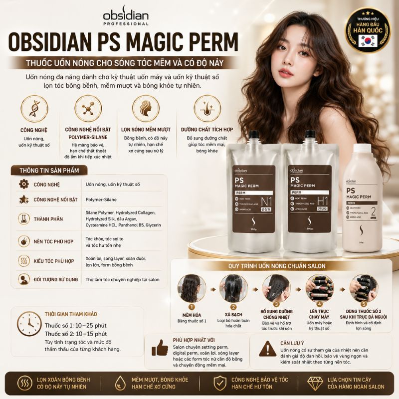 Thuốc uốn tóc hàn quốc obsidian ps magic perm