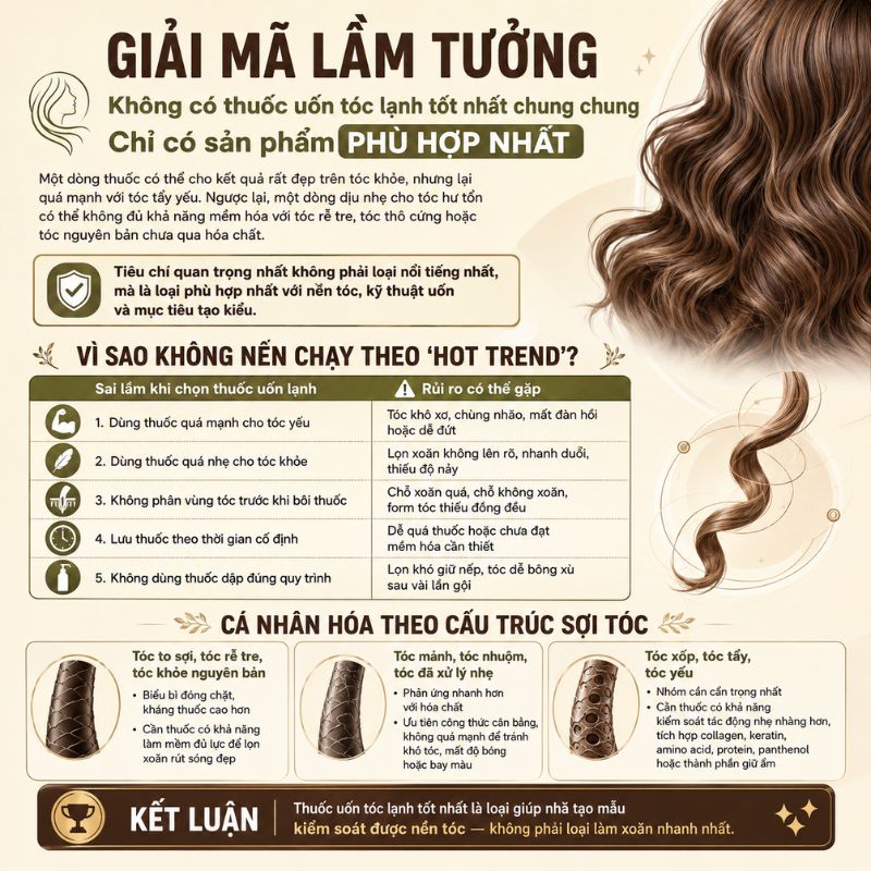 Giải mã lầm tưởng về thuốc uốn tóc lạnh tốt nhất